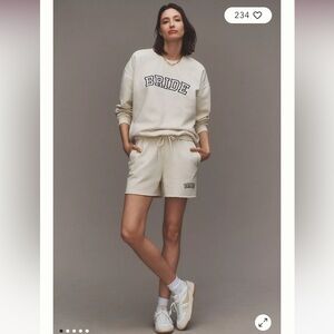 Anthropologie Weddings Bride Sweatshirt & Shorts